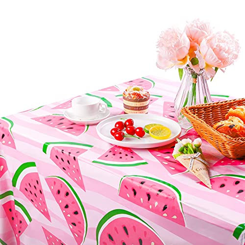 Watermelon Tablecloth Set - 2 Pieces, 54 x 108 Inches, Pink - Medium
