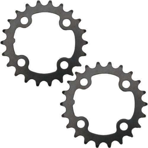 Beufee 2Pcs 22 Tooth Bicycle Chainring, 64mm 8 9 10 Speed 104 BCD Crank Carbon Steel Chainring Replacement with 4 Pieces Sprocket Bolts for Road Mountain Bikes