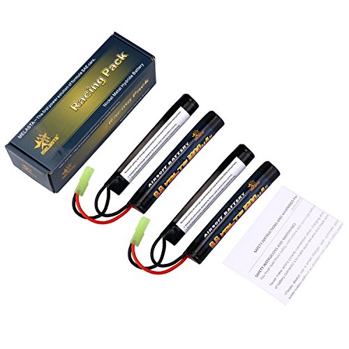 9.6V 1600mAh Nunchuck NiMH Battery Pack - 2-Pack for Airsoft Guns