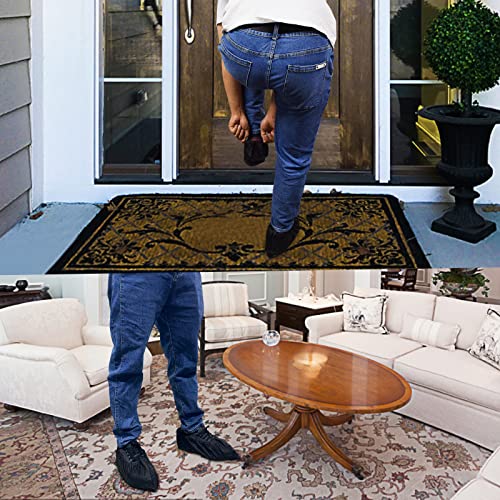 Shoe Covers Disposable 200Pack(100Pairs) Thicker Black Shoe Booties Cover Non Slip for Home Floors Carpet Indoor