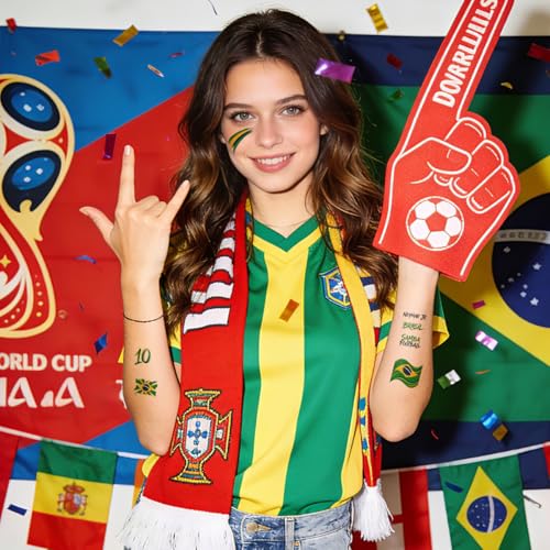 Spain Temporary Tattoos - Spanish Flag Face Stickers Style-2