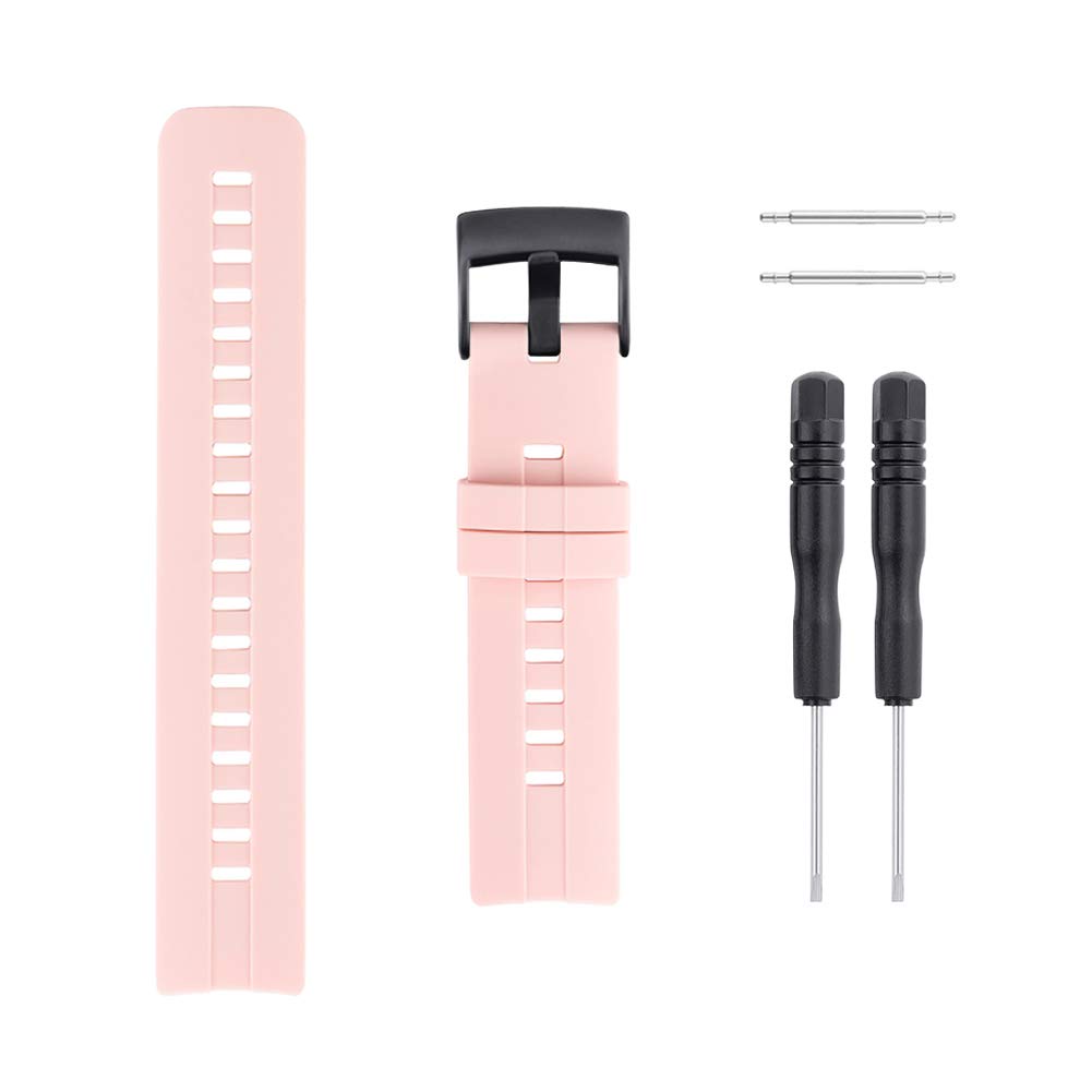 SENCATO Watch Bands Compatible with Suunto Spartan Sport HR, Classic Soft Rubber Replacement Wrist Strap for Suunto Spartan Sport HR Smart Watch Band (Pink)