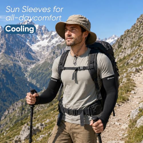 UV Protection Arm Sleeves with Thumb Hole - Medium Black