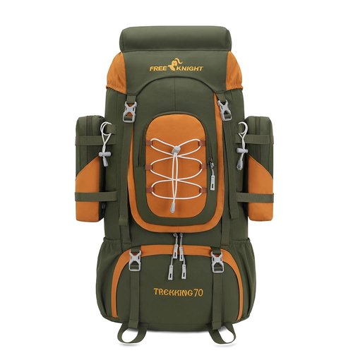 Bseash 70L (65+5) Waterproof Hiking Camping Backpack with Rain Cover, Outdoor Sport Travel Daypack for Climbing Touring (Army Green)