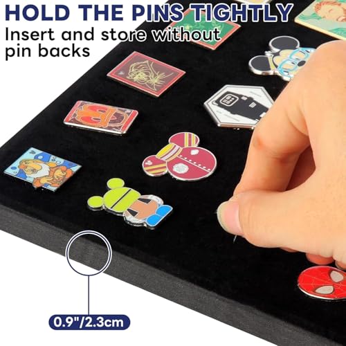 15.4x11.2 Inch Solid Pine Wood Military Pin & Badge Shadow Box Display Case with UV Acrylic, Lockable Wall Mount