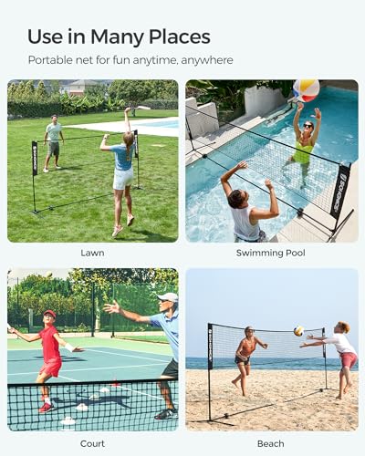 Height Adjustable Badminton & Volleyball Net - 10FT Black