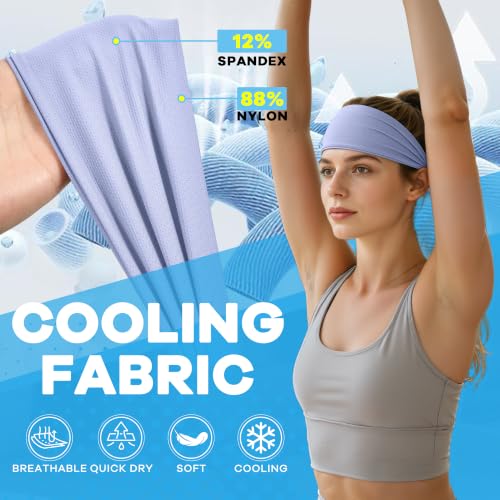 Adjustable Cooling Headband for Women - Purple Sweatband