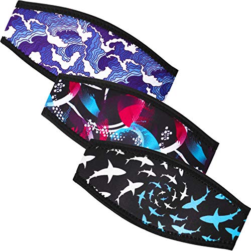Neoprene Dive Mask Strap Cover - 3 Pack for Snorkeling & Diving