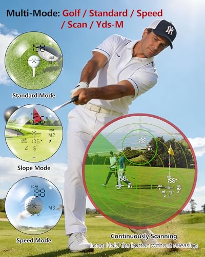 Golf Rangefinder with Slope Switch & Flag Lock Vibration - White