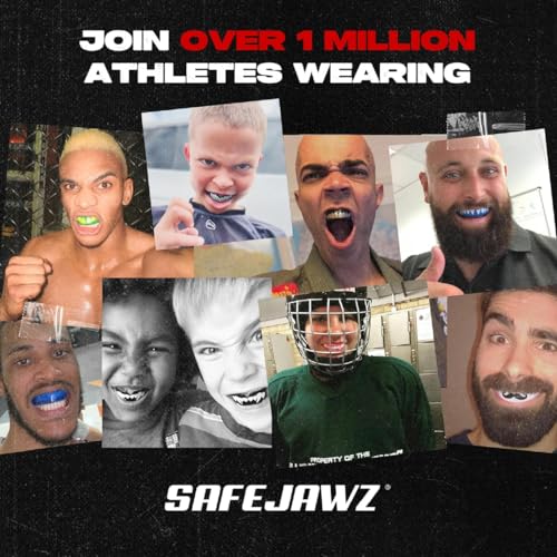 SAFEJAWZ Shark Lip Guard Mouth Guard with Detachable Strap – Football