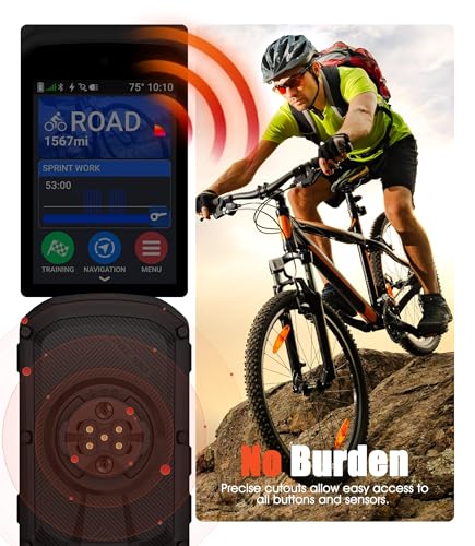 Ermorgen Black Silicone & Tempered Glass Screen Protector Pack for Garmin Edge 850/550 - 3-in-1