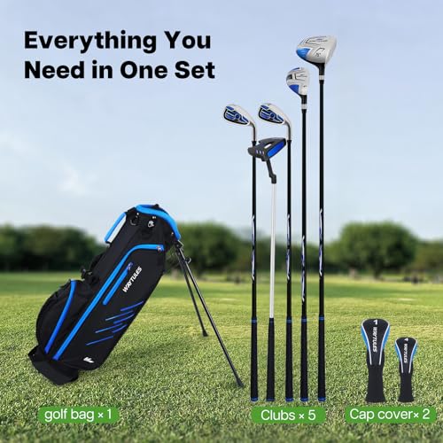 Complete Kids Golf Club Set for Ages 9-12 - Lightweight with Stand Bag