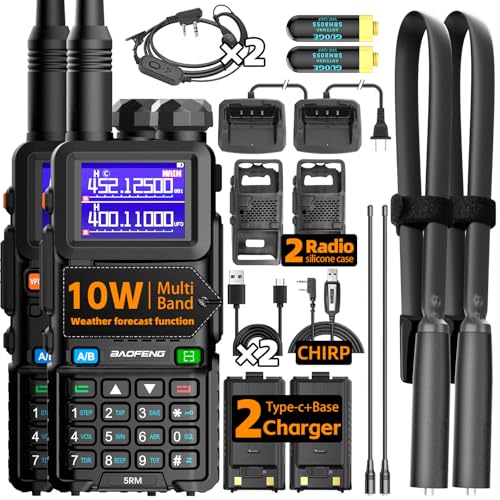 Baofeng UV-5RM Ham Radio Handheld Walkie Talkie Black - Long Range Two-Way Radio