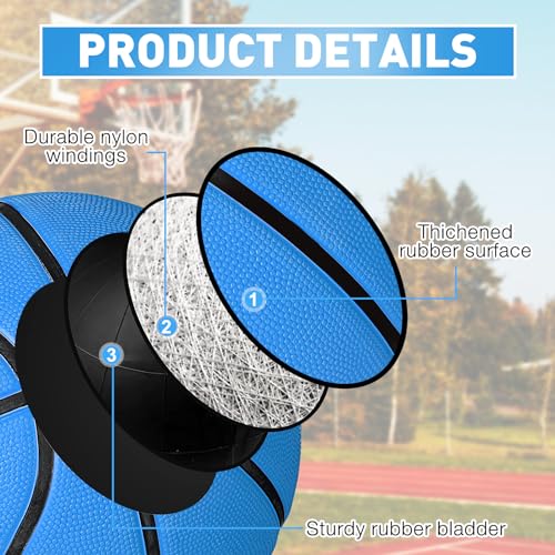 Libima 4-Pack Size 5 Basketballs with Pump - Yellow, Green, Blue, Orange