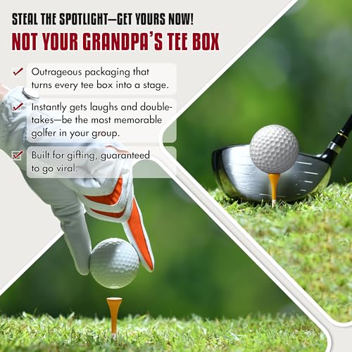 Curves & Clubs Premium Golf Tees Cigarette Box - Funny Bamboo Golf Accessories (Variation 1)