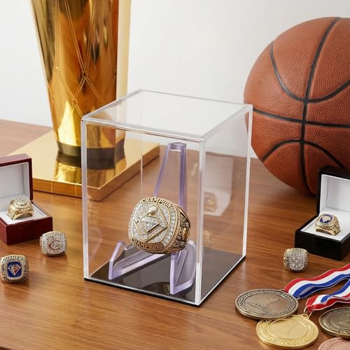 Clear Acrylic Championship Ring Display Case - UV Protected 1 Pack