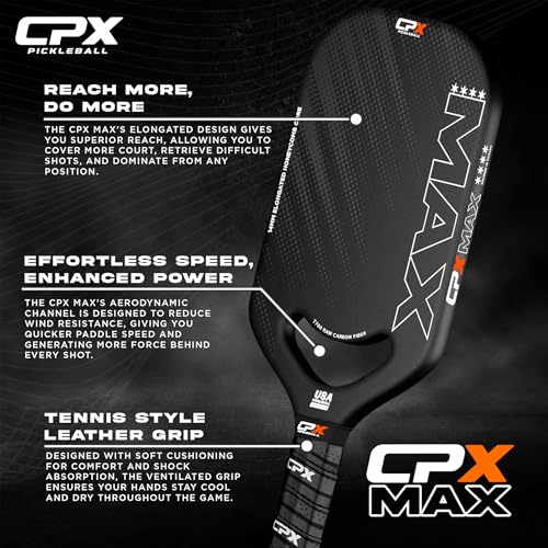 CPX MAX Carbon Fiber T700 Pickleball Paddle - Black Series