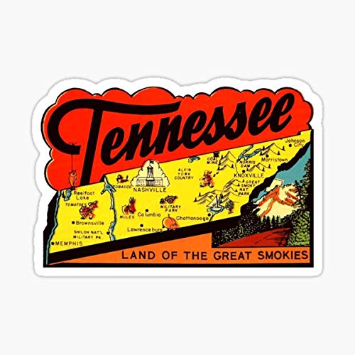 Tennessee State Vinyl Sticker - 5-Inch Waterproof Decal for Car & Laptop