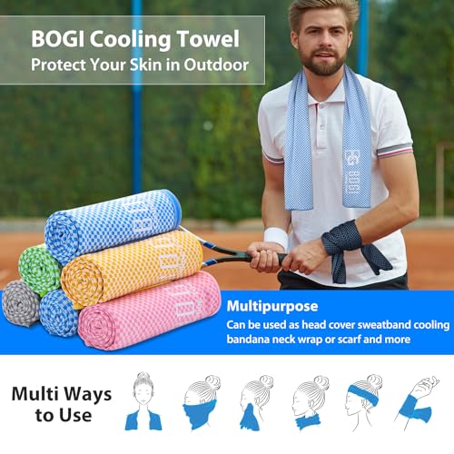 Cooling Towel for Neck & Face - Soft & Breathable Blue 40" x 12"