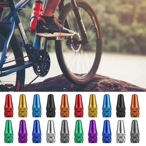 40Pcs Aluminum Presta Valve Stem Caps - 10 Color Options