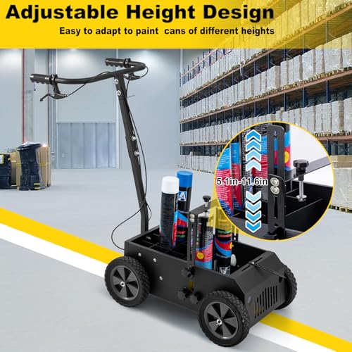 Adjustable Line Striping Machine for Parking & Roads - 3.9-5.1 Inch Width