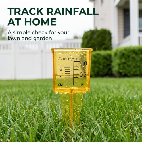 Mini Portable Rain Gauge & Sprinkler - Bright Yellow Outdoor Tool