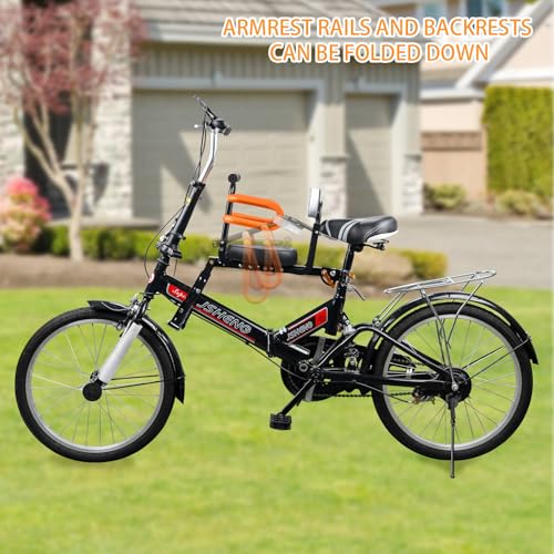 Child Bike Seat - Portable Foldable Front Mounted Seat for Kids 1-3 Years - Orange