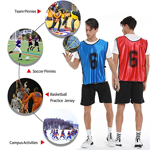 12 Pcs Breathable Sports Pinnies for Soccer & Basketball Training