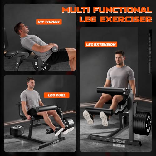 Leg Extension and Curl Machine - Adjustable Home Gym Equipment - Black-Z2