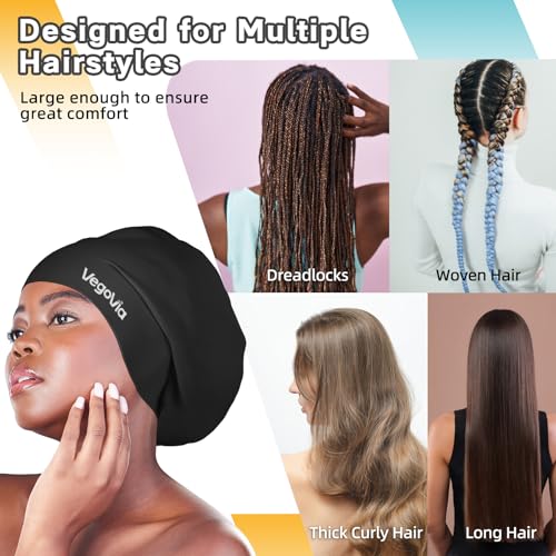 VegoVia Large Swim Cap for Braids and Dreadlocks