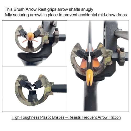 Capture Whisker Biscuit Brush Arrow Rest for Compound & Recurve Bow - Camo