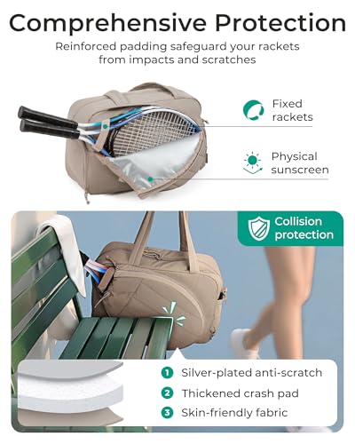BAGSMART Tennis Gym Bag for Women, Quilted Pickleball 15.6" Laptop