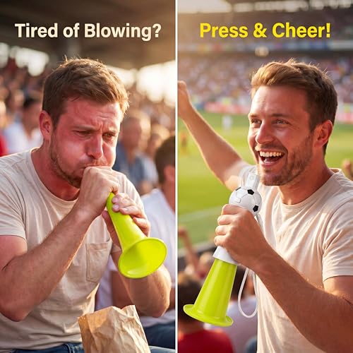 Electric Cheer Horn - Hands-Free Soccer Noise Maker - Yellow