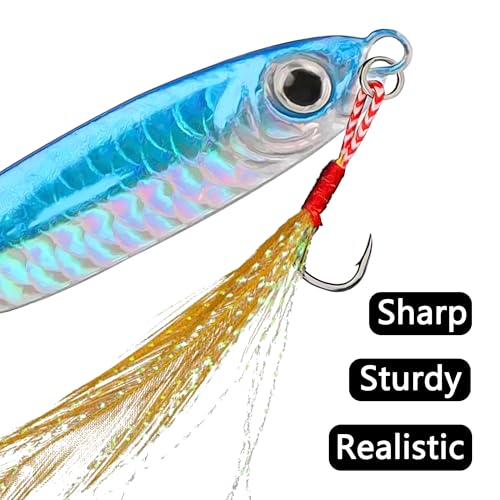 Saltwater Fishing Spoons with Ultra-Sharp Hooks - 5 Pack