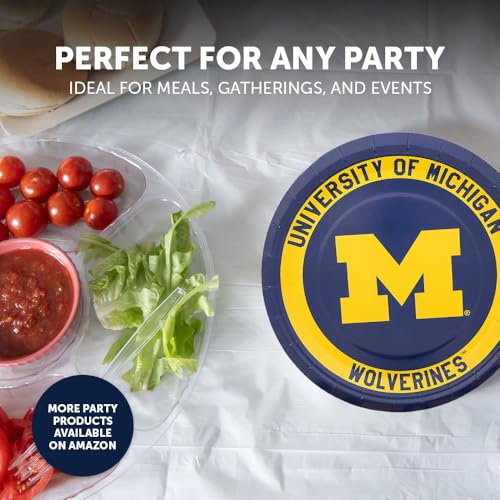 University of Michigan 20-Count 9-Inch Paper Plates - Game Day Party