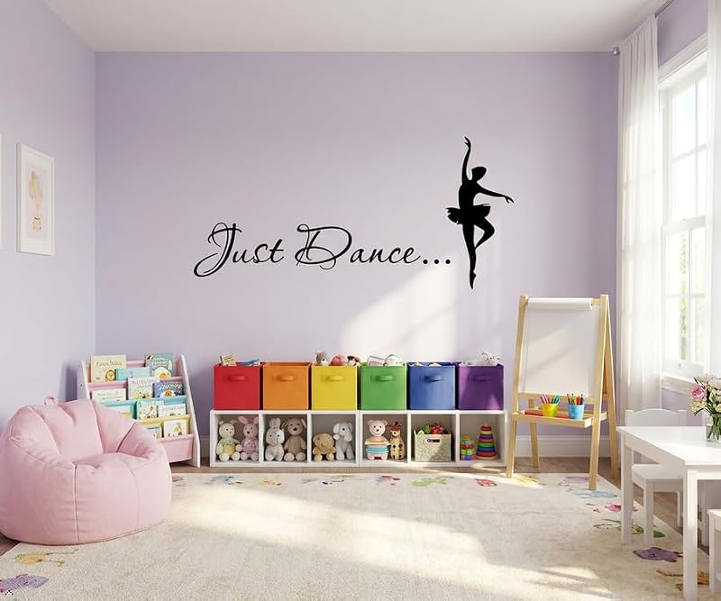 Picniva Just Dance Black Vinyl Wall Decal Studio Decor 10x22