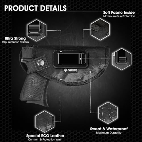 Concealed Carry ECO Leather Gun Holster - Medium, Right Hand
