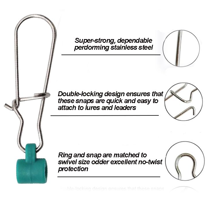 Heavy Duty Fishing Line Sinker Slide with Duo Lock Snap - 25PCS