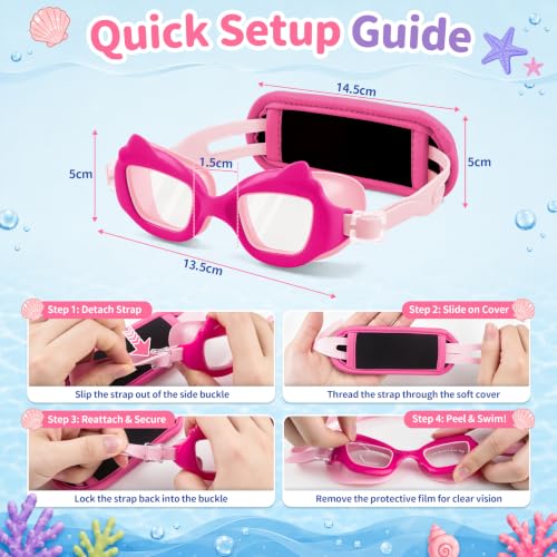 Vvinca Vibrant 02 Cat Kids Toddler Goggles with Fabric Strap Anti-Fog & UV