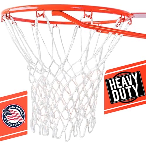 Heavy Duty Basketball Net Replacement - 12 Loop All Weather Hoop Net
