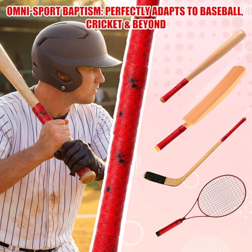 Spider Ink Splatter Skull Baseball Bat Grip Tape - Pink/White, 1.75mm Cushioning