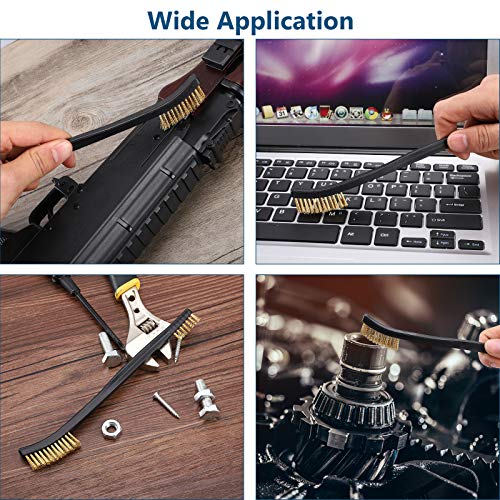 Accmor Scratch Brush Set for Gun Cleaning, Double-Ended Wire Bristle Brushes 9 Packs, All Purpose Gun Cleaner Kit, Handy Brass Scrub for Cleaning Welding Slag/Paint/Rust/Dirt