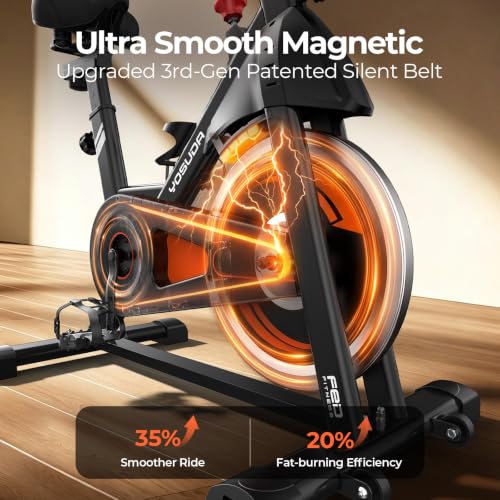 Magnetic Exercise Bike with Comfortable Seat - Silver Orange