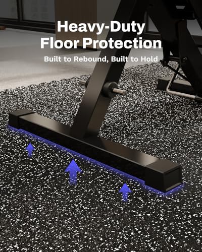 Exercise Equipment Mats - 48 Sq Ft (12 Tiles) Black/White
