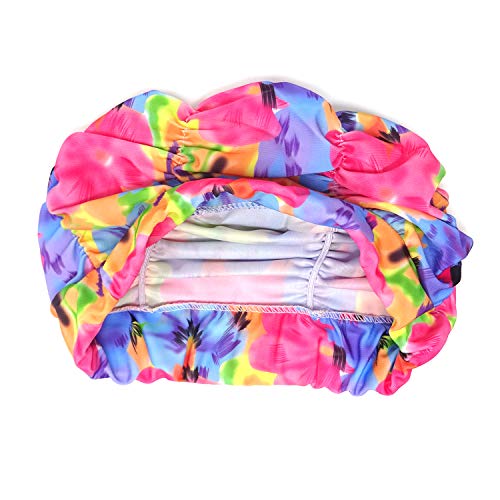 Pleated Swim Cap for Long Hair - Non-Waterproof Bathing Cap