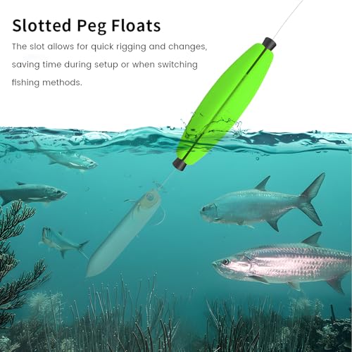 Fishing Floats Slotted - Peg Floats for Catfish - 1.5in, 9pcs