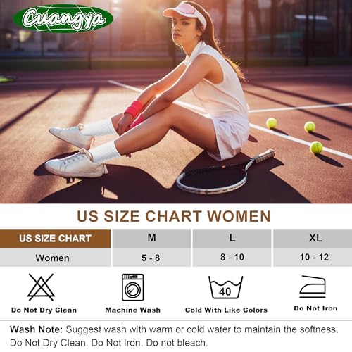 Women Athletic Crew Socks 3-5 Pairs Cushioned Running Hiking White Assorted 8-10 Size