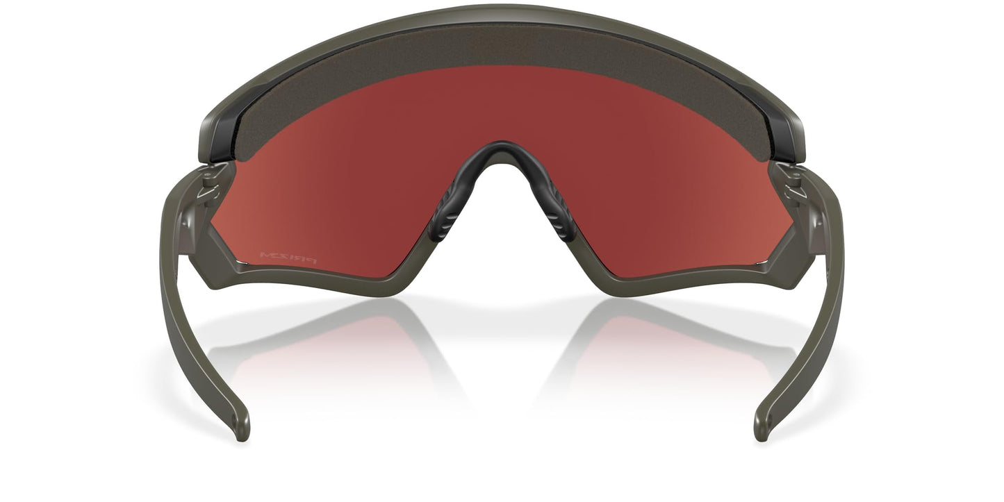 Oakley Men's Oo9418 Wind Jacket 2.0 Rectangular Sunglasses, Matte Olive/Prizm Snow Black, 45 mm
