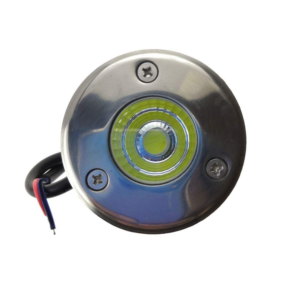 QUANS 3W Watt Warm White 12V 24V DC AC Low Voltage in Ground Well Outdoor LED Light, in-Ground Landscape Lighting Spotlight for Deck, Step, Pathway, Driveway, Garden, Yard, Patio,12 Pack