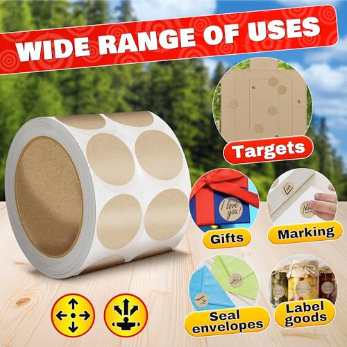 Shooting Target Stickers - 1000 Pcs, 1 Inch Brown Paster Dots